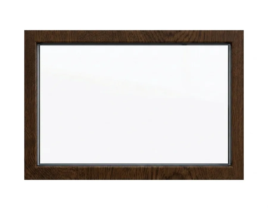 Ventana Fija PVC Termopanel color nogal
